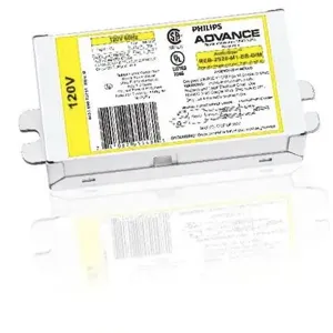 PHILIPS ADVANCE RCF2S26M1BSQS35M Fluorescent Ballast, Electronic, 2 Lamp, 120 VAC, Rapid Start Type, 26W Lamp | CF6PWB