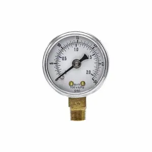 PIC GAUGES 101D-158C Industrial Pressure Gauge, Corrosion-Resistant Case, 0 To 30 Psi, 1 1/2 Inch Dial, Bottom | CT7TPC 54XN99