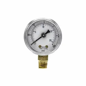 PIC GAUGES 101D-158H Industrial Pressure Gauge, Corrosion-Resistant Case, 0 To 300 Psi, 1 1/2 Inch Dial, Bottom | CT7TPD 54XP05