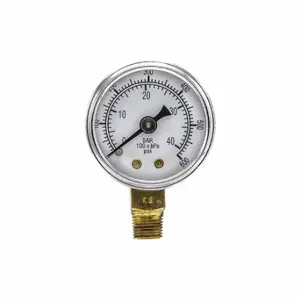 PIC GAUGES 101D-158K Industrial Pressure Gauge, Corrosion-Resistant Case, 0 To 600 Psi, 1 1/2 Inch Dial, Bottom | CT7TPF 54XP06