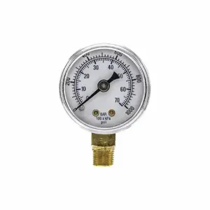 PIC GAUGES 101D-158M Industrial Pressure Gauge, Corrosion-Resistant Case, 0 To 1000 Psi, 1 1/2 Inch Dial, Dual | CT7TPA 54XP07