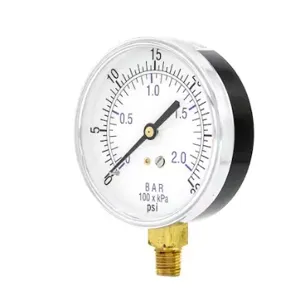 PIC GAUGES 101D-354C Air Gauge, 3-1/2 Inch Size, 0-30 PSI, 1/4 Inch Mount | CT7TTF 59UZ84