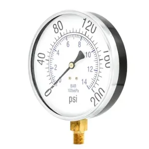 PIC GAUGES 101D-454G Air Gauge, 4-1/2 Inch Size, 0-200 PSI, 1/4 Inch Mount | CT7TFA 59UZ98