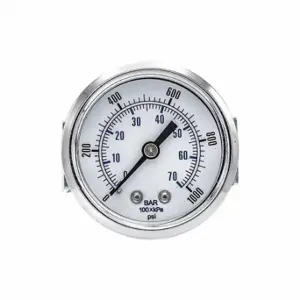 PIC GAUGES 103D-204M Industrial Pressure Gauge, U-Clamp, 0 To 1000 Psi, 2 Inch Dial, 1/4 Inch Npt Male, Copper | CT7TPH 54XN91