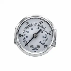 PIC GAUGES 103D-208M Industrial Pressure Gauge, U-Clamp, 0 To 1000 Psi, 2 Inch Dial, 1/8 Inch Npt Male, Copper | CT7TPJ 54XN89