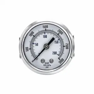 PIC GAUGES 103D-208P Industrial Pressure Gauge, U-Clamp, 0 To 3000 Psi, 2 Inch Dial, 1/8 Inch Npt Male, Copper | CT7TPK 54XN90