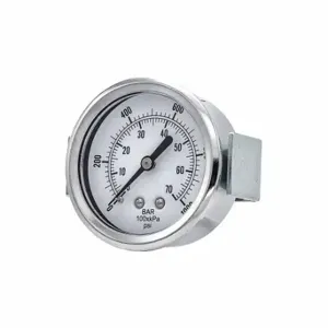 PIC GAUGES 103D-254M Industrial Pressure Gauge, U-Clamp, 0 To 1000 PSI, 2 1/2 Inch Dial, 1/4 Inch Npt Male | CT7TPG 54XN93