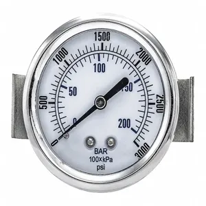 PIC GAUGES 103D-254P Pressure Gauge, 0 To 3000 Psi Range, 1/4 MNPT, +/-3-2-3% Gauge Accuracy | CH6HPB 54XN94