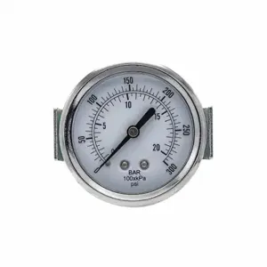 PIC GAUGES 103D-258H Industrial Pressure Gauge, U-Clamp, 0 To 300 PSI, 2 1/2 Inch Dial, 1/8 Inch Npt Male | CT7TPM 54XR08