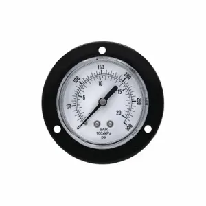 PIC GAUGES 104D-258H Panel-Mount Pressure Gauge, Front Flange, 0 To 300 Psi, 2 1/2 Inch Dial, 1/8 Inch Npt Male | CT7TRG 54XR14