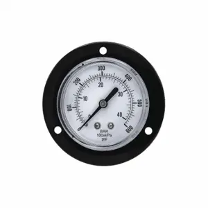 PIC GAUGES 104D-258K Panel-Mount Pressure Gauge, Front Flange, 0 To 600 Psi, 2 1/2 Inch Dial, 1/8 Inch Npt Male | CT7TPU 54XR15