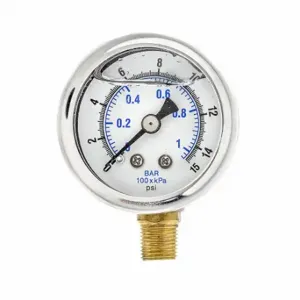 PIC GAUGES 201L-158B Industrial Pressure Gauge, 0 To 15 Psi, 1 1/2 Inch Dial, 1/8 Inch Npt Male | CT7THD 20TU79