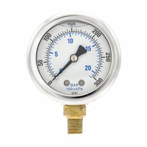 PIC GAUGES 201L-208H Industrial Pressure Gauge, 0 To 300 Psi, 2 Inch Dial, 1/8 Inch Npt Male, Dual | CT7TLH 20TV06