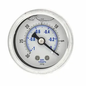 PIC GAUGES 202L-158A Industrial Vacuum Gauge, 30 To 0 Inch Hg, 1 1/2 Inch Dial, 1/8 Inch Npt Male | CT7TTT 20TV85