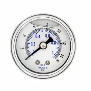 PIC GAUGES 202L-158B Industrial Pressure Gauge, 0 To 15 Psi, 1 1/2 Inch Dial, 1/8 Inch Npt Male | CT7THC 20TV86