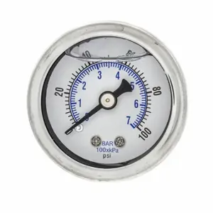 PIC GAUGES 202L-158E Industrial Pressure Gauge, 0 To 100 Psi, 1 1/2 Inch Dial, 1/8 Inch Npt Male, 2 | CT7TGT 20TV88