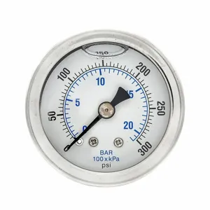 PIC GAUGES 202L-158H Industrial Pressure Gauge, 0 To 300 Psi, 1 1/2 Inch Dial, 1/8 Inch Npt Male | CT7TKY 20TV91