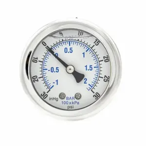 PIC GAUGES 202L-204CC Industrial Compound Gauge, 30 To 0 To 30 Inch Hg/Psi, 2 Inch Dial, Center Back | CT7TFR 20TW01