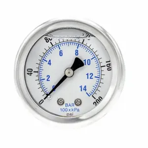 PIC GAUGES 202L-204G Industrial Pressure Gauge, 0 To 200 Psi, 2 Inch Dial, 1/4 Inch Npt Male, Dual | CT7TTK 20TW04