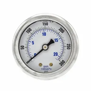 PIC GAUGES 202L-204H Industrial Pressure Gauge, 0 To 300 Psi, 2 Inch Dial, 1/4 Inch Npt Male, Dual | CT7TLF 20TW05