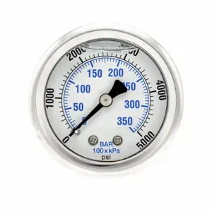 PIC GAUGES 202L-204R Industrial Pressure Gauge, 0 To 5000 Psi, 2 Inch Dial, 1/4 Inch Npt Male | CT7TMC 20TW10