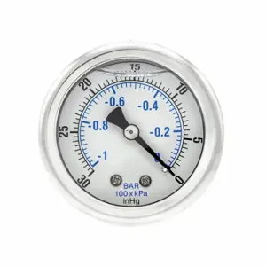 PIC GAUGES 202L-208A Industrial Vacuum Gauge, 30 To 0 Inch Hg, 2 Inch Dial, 1/8 Inch Npt Male, Dual | CT7TTW 20TW12