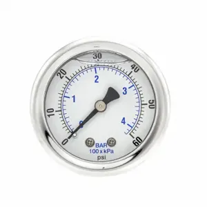 PIC GAUGES 202L-208D Industrial Pressure Gauge, 0 To 60 Psi, 2 Inch Dial, 1/8 Inch Npt Male, Dual | CT7TND 20TW15