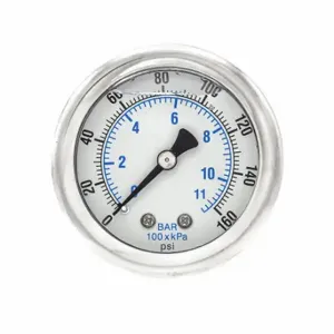 PIC GAUGES 202L-208F Industrial Pressure Gauge, 0 To 160 Psi, 2 Inch Dial, 1/8 Inch Npt Male, Dual | CT7THZ 20TW17