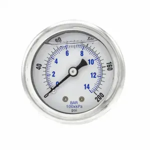 PIC GAUGES 202L-208G Industrial Pressure Gauge, 0 To 200 Psi, 2 Inch Dial, 1/8 Inch Npt Male, Dual | CT7TJZ 20TW18