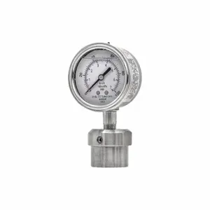 PIC GAUGES 301L254E/0JJJ100 Pressure Gauge With Diaphragm Seal, 0 To 100 Psi, 301L/0Jjj, 2 1/2 Inch Dial, Glycerin | CT7TPX 54XN67