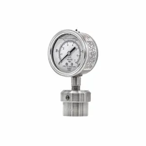 PIC GAUGES 301L254E/0JJJ200 Pressure Gauge With Diaphragm Seal, 0 To 100 PSI, 301L/0Jjj, 2 1/2 Inch Dial, Glycerin | CT7TPY 54XN77