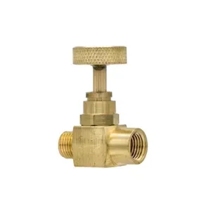 PIC GAUGES NV-B-1/4-MXF Brass Needle Valve, 1/4 Inch Mnpt X 1/4 Inch Fnpt | CT7TTM 59VP75