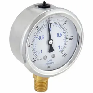 PIC GAUGES PRO-201L-254CB Industrial Compound Gauge, 30 To 0 To 15 Inch Hg/Psi, 2 1/2 Inch Dial, Liquid-Filled | CT7TFH 20TV15