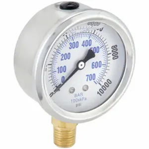 PIC GAUGES PRO-201L-254U Industrial Pressure Gauge, 0 To 10000 PSI, 2 1/2 Inch Dial, Liquid-Filled | CT7TGQ 20TV37