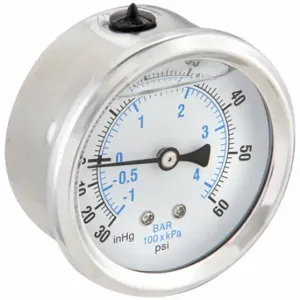 PIC GAUGES PRO-202L-254CD Industrial Compound Gauge, 30 To 0 To 60 Inch Hg/Psi, 2 1/2 Inch Dial, Liquid-Filled | CT7TFV 20TW30