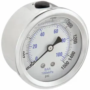 PIC GAUGES PRO-202L-254N Industrial Pressure Gauge, 0 To 1, 500 PSI, 2 1/2 Inch Dial, Liquid-Filled | CT7TRR 20TW42