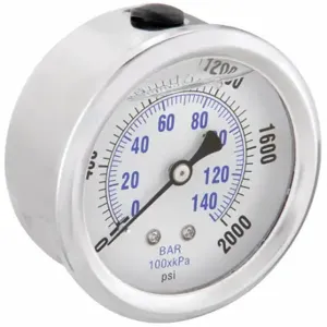 PIC GAUGES PRO-202L-254O Industrial Pressure Gauge, 0 To 2000 PSI, 2 1/2 Inch Dial, Liquid-Filled | CT7TJH 20TW43