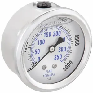 PIC GAUGES PRO-202L-254R Industrial Pressure Gauge, 0 To 5000 PSI, 2 1/2 Inch Dial, Liquid-Filled | CT7TMA 20TW46