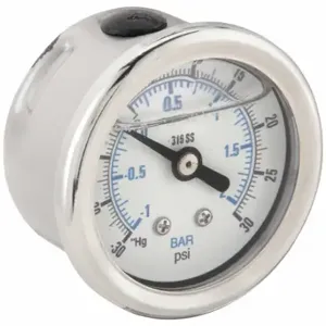 PIC GAUGES PRO-302L-158CC-01 Industrial Compound Gauge, 30 To 0 To 30 Inch Hg/Psi, 1 1/2 Inch Dial, Liquid-Filled, 300 | CT7TFP 54XN98