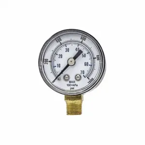 PIC GAUGES SEP-101D-158M Industrial Pressure Gauge, 0 To 1000 PSI, 1 1/2 Inch Dial, 1/8 Inch Npt Male, Copper | CT7TRF 54XP48