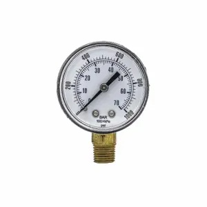 PIC GAUGES SEP-101D-204M-BSPT Industrial Pressure Gauge, 0 To 1000 Psi, 2 Inch Dial, 1/4 Inch Npt Male, Bottom, Copper | CT7TGF 54XP15