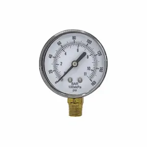 PIC GAUGES SEP-101D-254F-BSPT Industrial Pressure Gauge, 0 To 160 PSI, 2 1/2 Inch Dial, 1/4 Inch Npt Male, Copper | CT7THR 54XP19