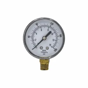 PIC GAUGES SEP-101D-254G-BSPT Industrial Pressure Gauge, 0 To 200 PSI, 2 1/2 Inch Dial, 1/4 Inch Npt Male, Copper | CT7TJR 54XP20