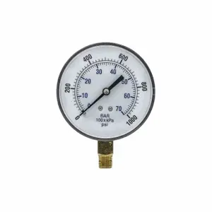 PIC GAUGES SEP-101D-354M Industrial Pressure Gauge, 0 To 1000 PSI, 3 1/2 Inch Dial, 1/4 Inch Npt Male, Copper | CT7TGM 54XP54