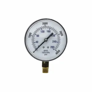 PIC GAUGES SEP-101D-354Q Industrial Pressure Gauge, 0 To 4000 PSI, 3 1/2 Inch Dial, 1/4 Inch Npt Male, Copper | CT7TLN 54XP57