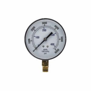 PIC GAUGES SEP-101D-354S Industrial Pressure Gauge, 0 To 6000 PSI, 3 1/2 Inch Dial, 1/4 Inch Npt Male, Copper | CT7TMU 54XP59