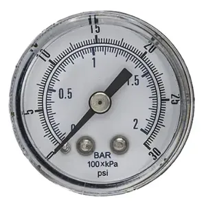 PIC GAUGES SEP-102D-158C-BSPT Industrial Pressure Gauge, 0 To 30 PSI, 1 1/2 Inch Dial, 1/8 Inch Npt Male, Center Back | CT7TKL 54XP24