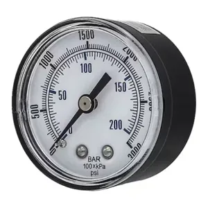 PIC GAUGES SEP-102D-204P Pressure Gauge, 0 To 3000 Psi Range, 1/4 MNPT, +/-3-2-3% Gauge Accuracy | CH6TFK 54XP69