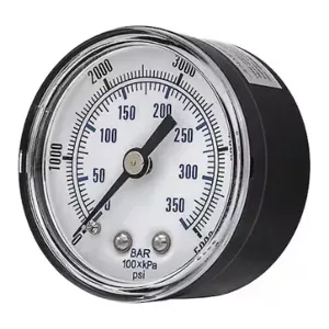 PIC GAUGES SEP-102D-204R Industrial Pressure Gauge, 0 To 5000 PSI, 2 Inch Dial, 1/4 Inch Npt Male, Center Back | CT7TME 54XP71