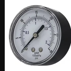 PIC GAUGES SEP-102D-254C-BSPT Industrial Pressure Gauge, 0 To 30 PSI, 2 1/2 Inch Dial, 1/4 Inch Npt Male, Center Back | CT7TKN 54XP39